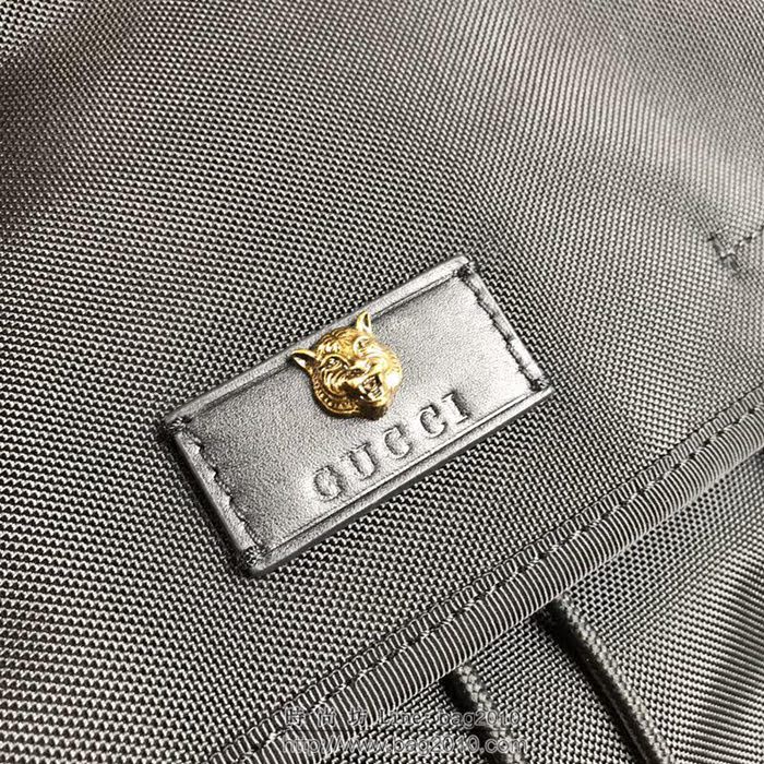 GUCCI 古馳男包 新款 450982 高科技帆布 古馳雙肩背包 黑色 GUCCI男背包